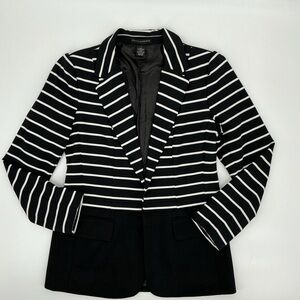 Grace Elements Black and White Striped Blazer